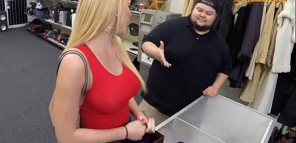  Busty blonde babe screwed by pawn dude